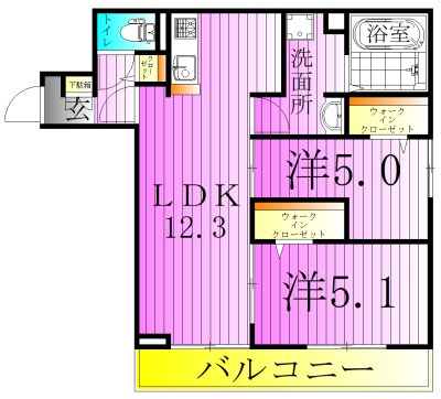 グラナーデ鹿浜の間取り