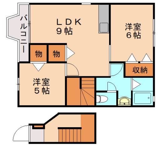 飯塚市潤野のアパートの間取り