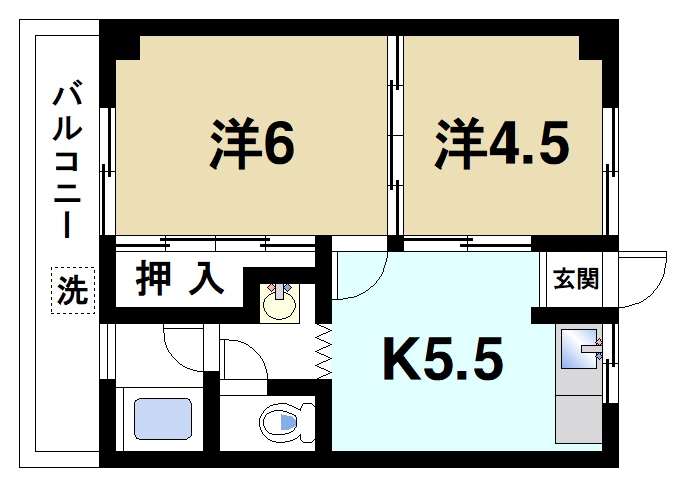 木津川市木津のアパートの間取り