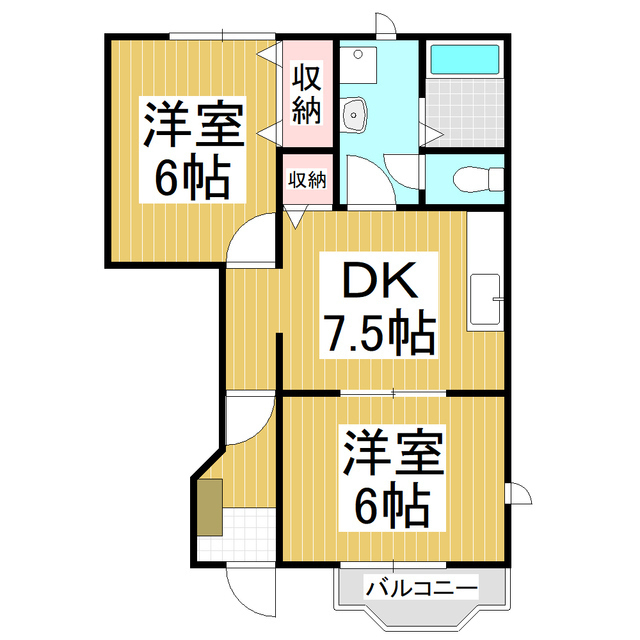 松本市梓川倭のアパートの間取り