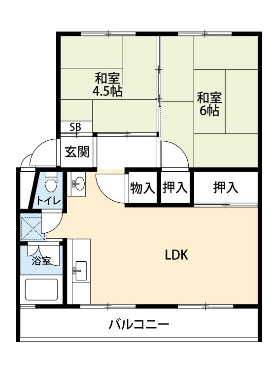 茶山台団地９棟の間取り