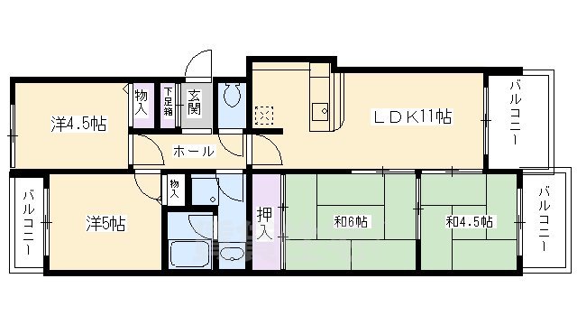 ライオンズマンション太秦の間取り