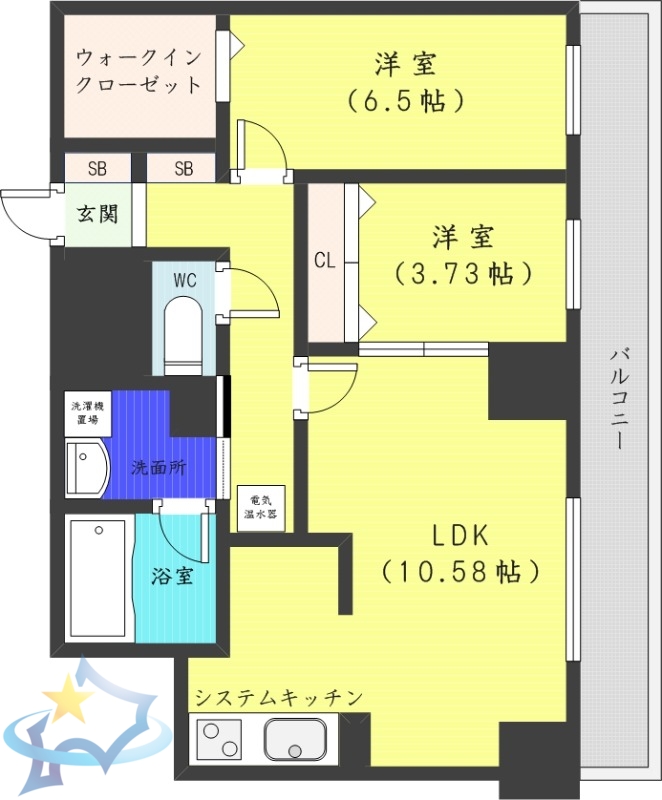 札幌市中央区大通西のマンションの間取り