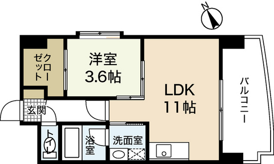 広島市中区舟入川口町のマンションの間取り