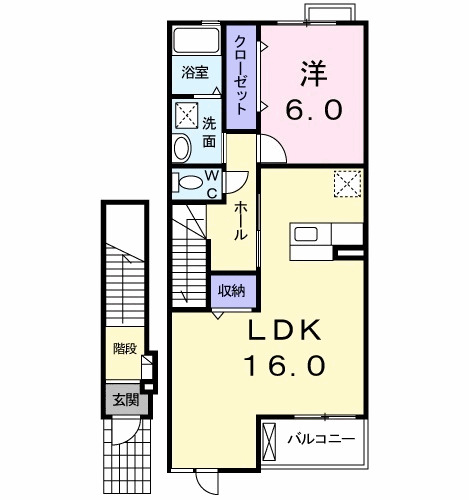 武蔵村山市神明のアパートの間取り