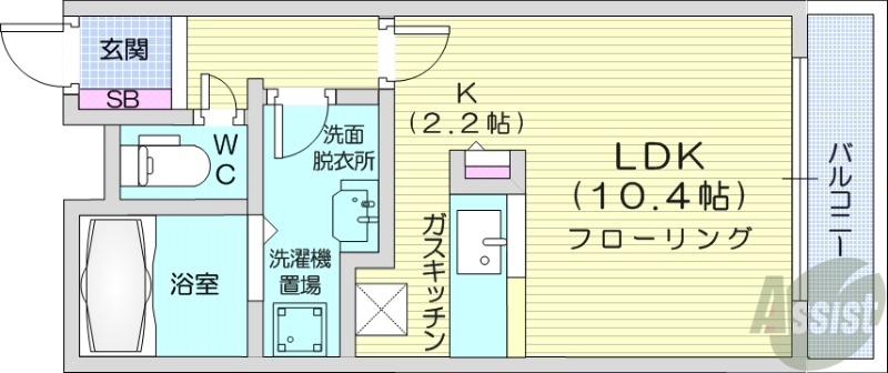 札幌市中央区北十二条西のマンションの間取り