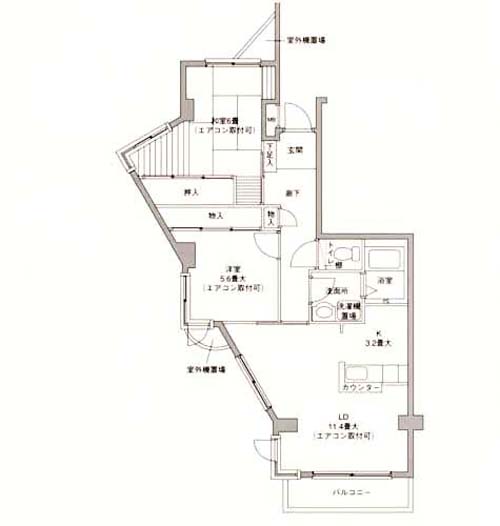 横浜市港南区大久保のマンションの間取り