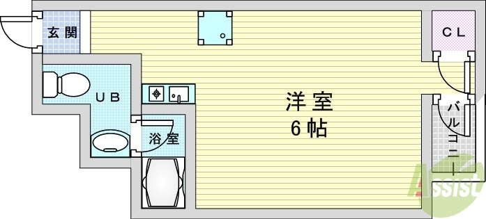 大阪市東淀川区大道南のマンションの間取り