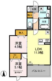 ヌヌース南鳩ヶ谷の間取り