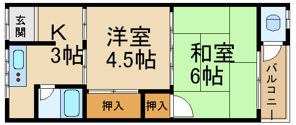 東大阪市稲田本町のアパートの間取り