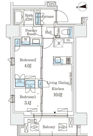 【渋谷区恵比寿南のマンションの間取り】