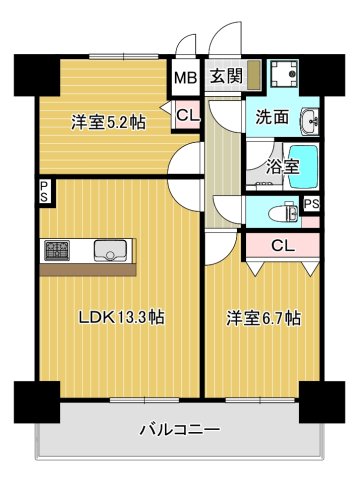 ふぁみ～ゆ巽東の間取り