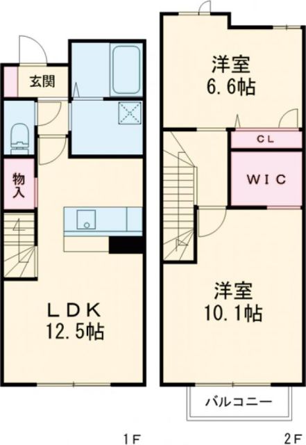 桑名市新西方のアパートの間取り