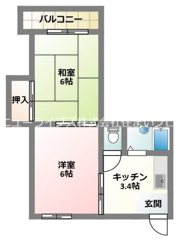 門真市古川町のマンションの間取り