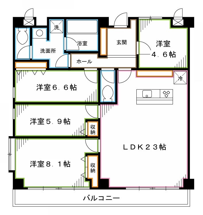 中野区東中野のマンションの間取り