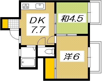 広島市西区己斐本町のマンションの間取り