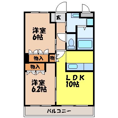 カーサ・ドルチェ (古賀町)の間取り