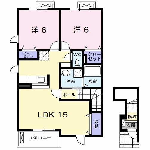 グリンデルハイム若園Ｂの間取り