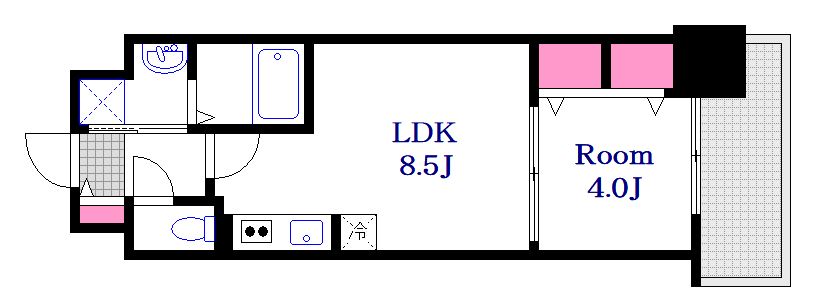 広島市中区本川町のマンションの間取り