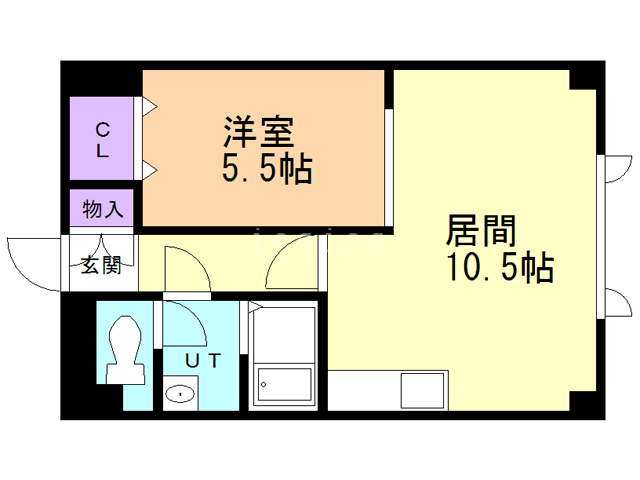 釧路市大川町のアパートの間取り