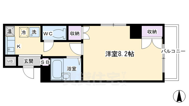 京都市中京区宮本町のマンションの間取り