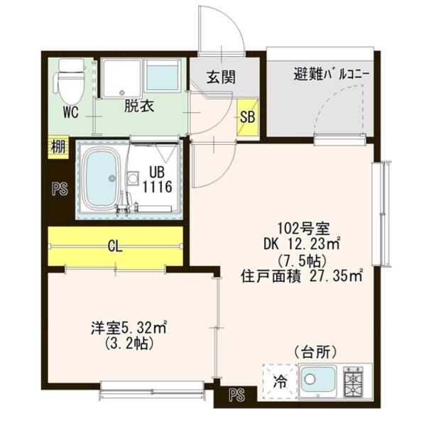 名古屋市西区笠取町のアパートの間取り