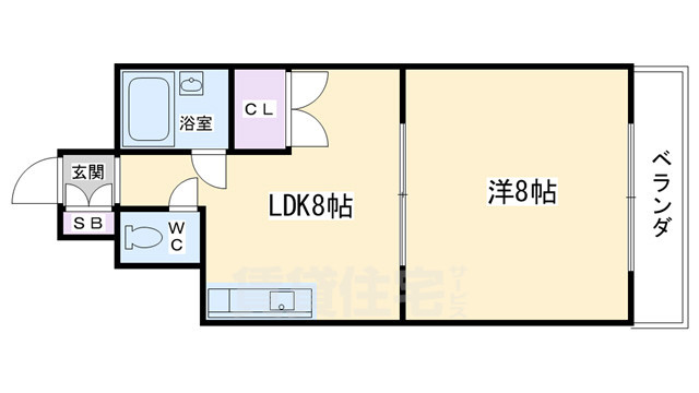 【京都市東山区祇園町南側のマンションの間取り】