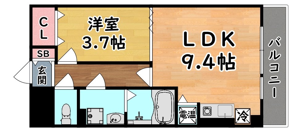 神戸市東灘区魚崎西町のマンションの間取り