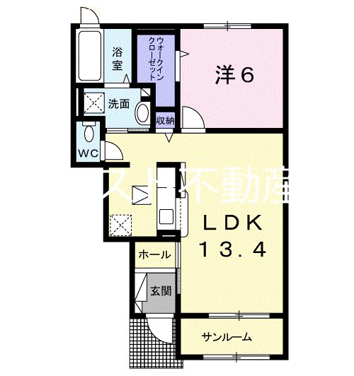 薩摩川内市平佐町のアパートの間取り