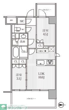 シーズンフラッツ木場の間取り