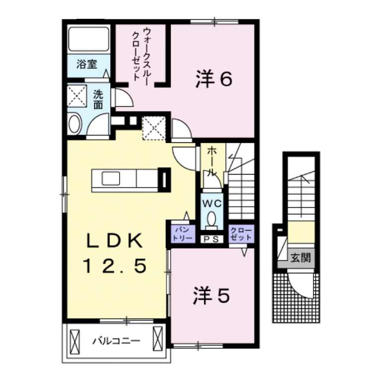 境港市上道町のアパートの間取り