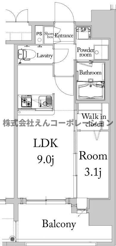 エンクレスト薬院大通の間取り