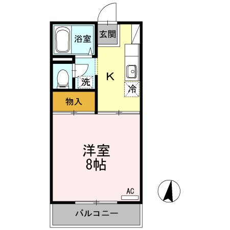 福山市南松永町のアパートの間取り