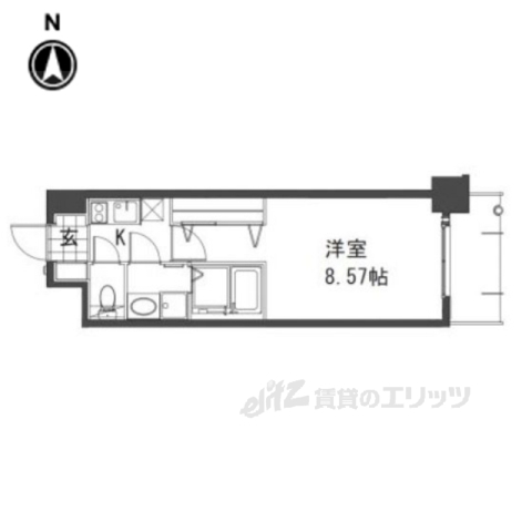 【京都市南区東九条上殿田町のマンションの間取り】