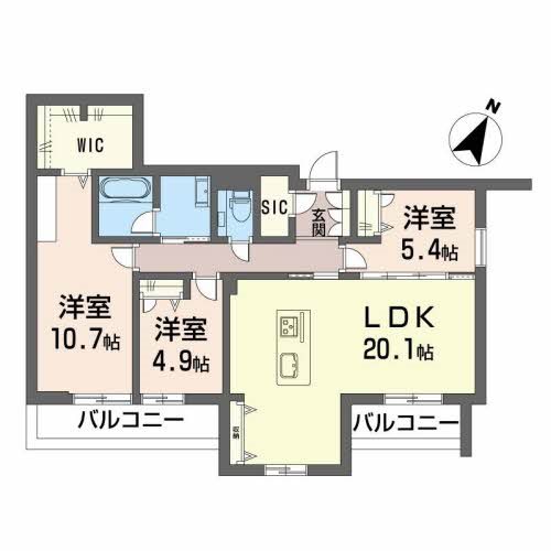 福岡市中央区今川のマンションの間取り