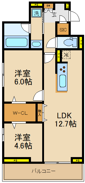 流山市駒木のアパートの間取り