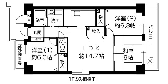 ベルク北野の間取り