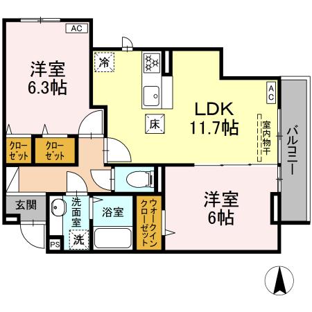 Sunny Hills　A棟の間取り