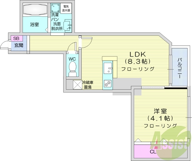 【カルフール大通東の間取り】