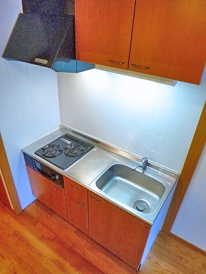 キッチン　２口ガスコンロ付き