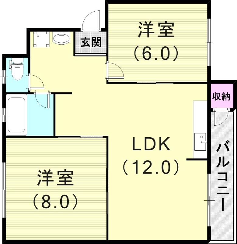 鶴甲コーポ14号棟の間取り写真
