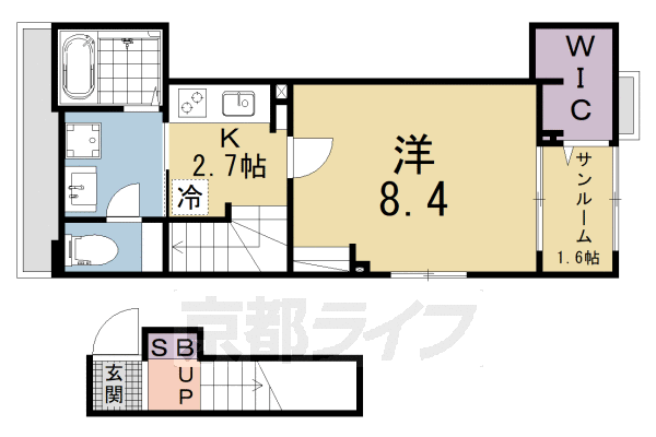 ＪＲ湖西線 堅田駅 徒歩11分 3階建 築3年の間取り写真