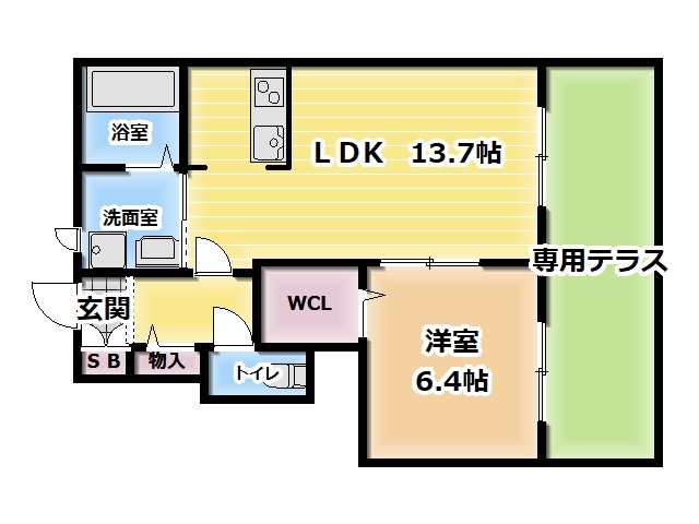 京阪本線 萱島駅 徒歩5分 2階建 築20年の間取り写真