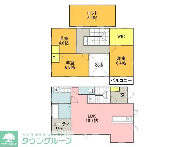 雁の巣2丁目貸家の間取り写真