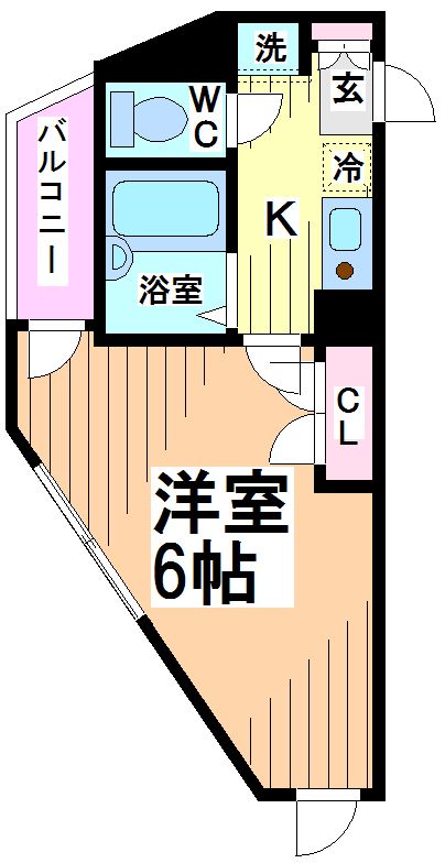 京王線 笹塚駅 徒歩3分 14階建 築28年の間取り写真