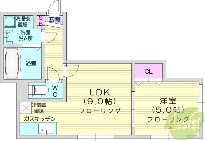 地下鉄東豊線 東区役所前駅 徒歩8分 3階建 築18年の間取り写真