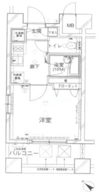 東急田園都市線 池尻大橋駅 徒歩6分 11階建 築24年の間取り写真
