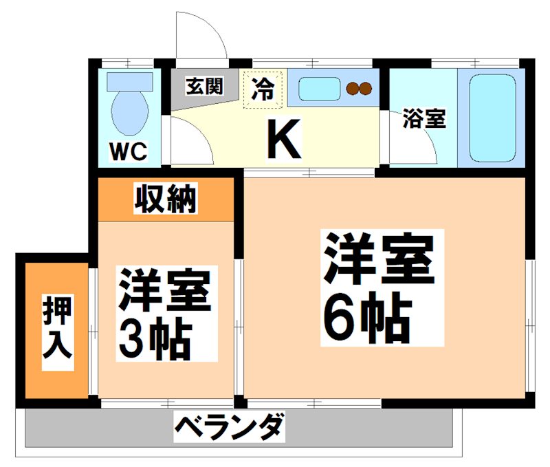 京王線 代田橋駅 徒歩13分 2階建 築53年の間取り写真
