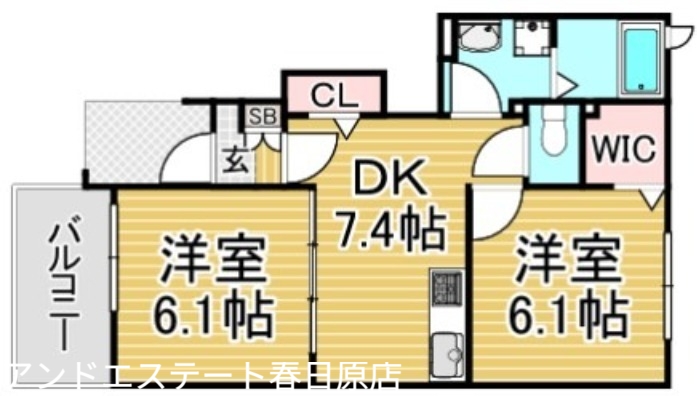 西鉄天神大牟田線 井尻駅 バス乗車時間：12分 最寄りバス停で下車 徒歩3分 2階建 築17年の間取り写真
