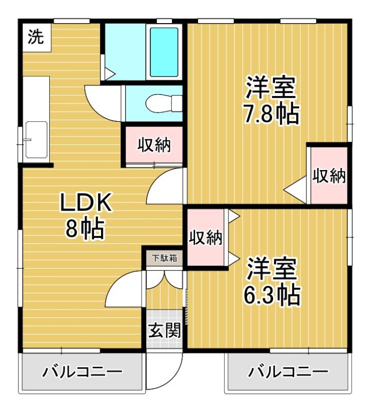 ソレイユ五十嵐 Dの間取り写真